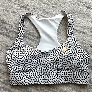 DOYOUEVEN Sports Bra workout top speckled S Black White